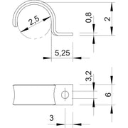 OBO Bettermann - Befestigungsschelle für Kabel/Rohre Leitungsschelle WN 7855 A 2.5 ge.chromat. − 100 Stück