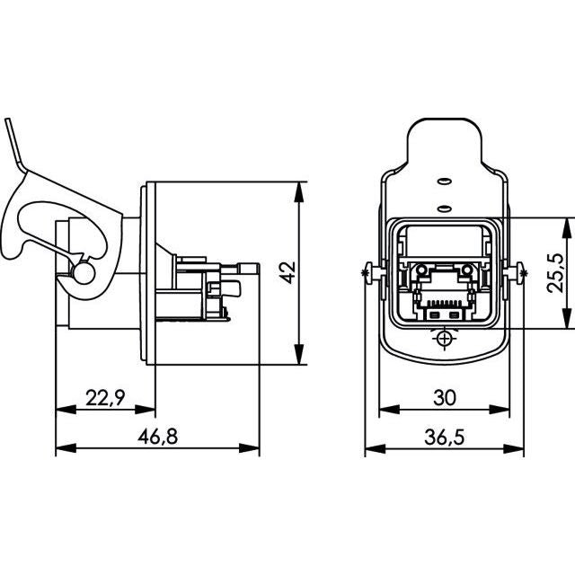 Telegärtner - Modularer Steckverbinder STX V5 Flanschset 100007420 RJ45 Jack Cat.6 M
