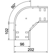 OBO Bettermann - Bogen für Kabelrinne Bogen 90 Grad RB 90 310 FS 35x100 bandverzinkt
