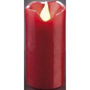 Hellum - Festbeleuchtung LED-Wachskerze H:9,5cm 572131 rot batterieb
