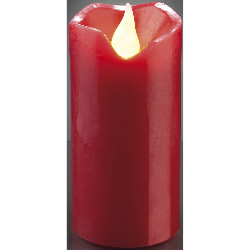 Hellum - Festbeleuchtung LED-Wachskerze H:9,5cm 572131 rot batterieb
