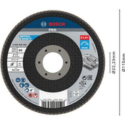 Bosch - Trenn-/Schleifscheibe PRO X571 2608605452 Fächerschleifscheibe