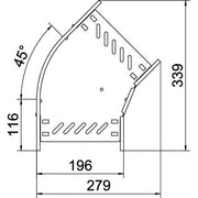 OBO Bettermann - Bogen für Kabelrinne Bogen 45 Grad RB 45 620 FT 60x200 tauchfeuerv