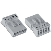 WAGO - Steckverbinder für steckbare Gebäudeinstallation Stecker 5-polig 890-255 Kod. B,grau − 50 Stück