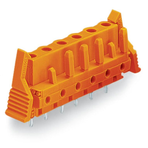 WAGO - Leiterplattensteckverbinder THT-Federleiste gerade 232-766/039-000 Maß 7,62mm,orange − 25 Stück