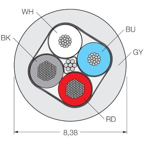 Turck - Rundsteckverbinder, feldkonfektionierbar (Industriesteckverbinder) Busleitung für CAN CABLE 5711-500M (DeviceNet, CANopen)
