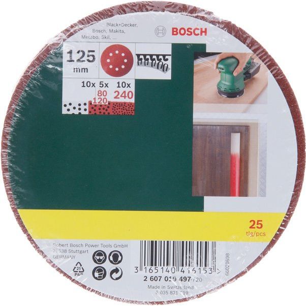 Bosch - Schleifpapierset Schleifblatt-Set für 2607019497 Exzenterschleifer