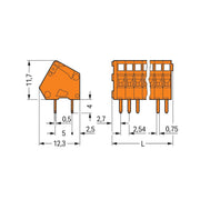 WAGO - Leiterplattenklemme 233-406 0,5mm² − 70 Stück