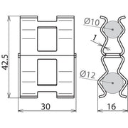 DEHN - Verbinder für Blitzschutz Bewehrungsklemme DC BK 12 RD10STBLANK DEHNclip