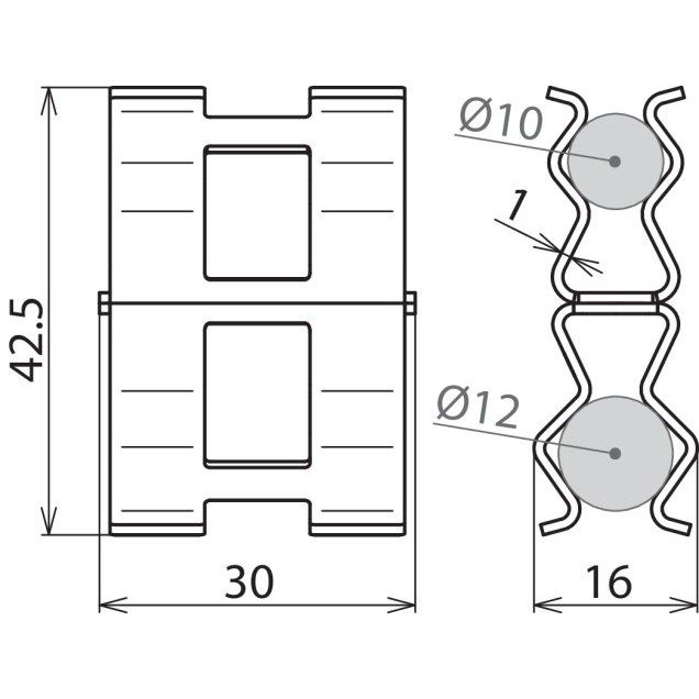 DEHN - Verbinder für Blitzschutz Bewehrungsklemme DC BK 12 RD10STBLANK DEHNclip