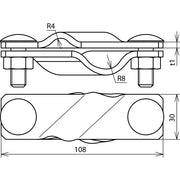 DEHN - Verbinder für Blitzschutz SVP-Klemme St/Zn SVK7.1016FL40STTZN f. Rd 7-10/16mm