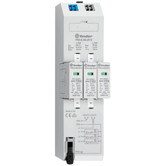 Finder - Blitzstromableiter für Energietechnik Kombiableiter 7P.03.8.255.Z012  − 1 Stück
