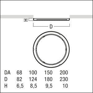 Zumtobel Group - Lichttechnisches Zubehör/Ersatzteile für Leuchten Vorsatz PANOS INF #60800645 klar IP54 E150 WH