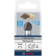 Bosch - Fräser PRO Hohlkehlfräser, 2608628472 R 8, Schaft 12 mm