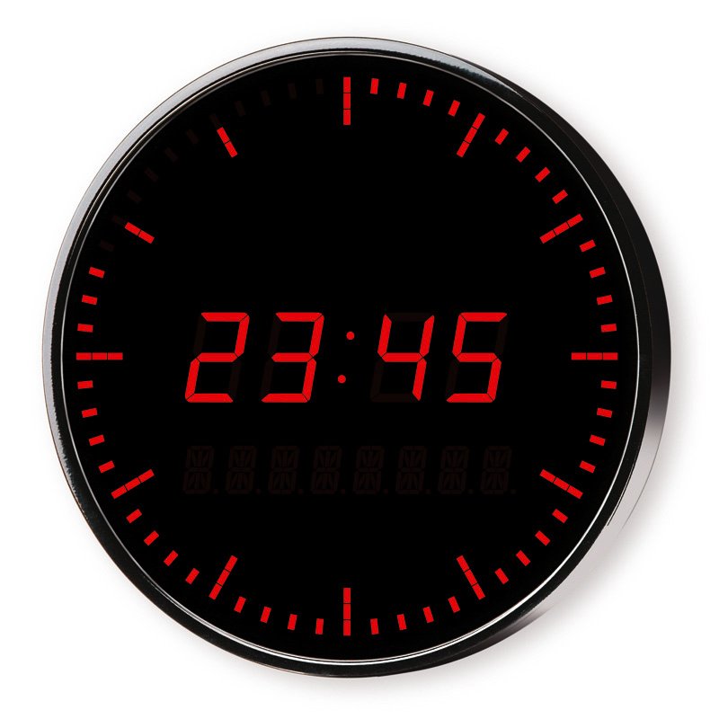 Peweta - Uhr LED-Digitaluhr rund 91.525.551 D=400mm