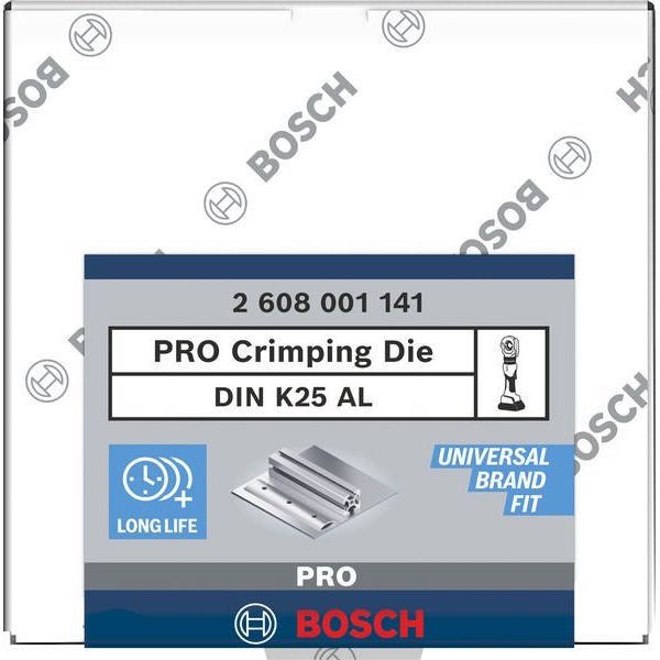 Bosch - Einsatz für Presswerkzeug Kabelschuhe/Verbinder, Aderendhülsen, Schirmanschluss PRO Presseinsatz, K25 AL, 2608001141 150 mm², Aluminiume