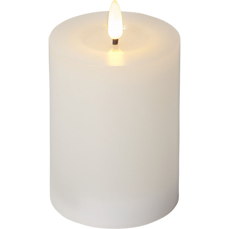 Star Trading - Festbeleuchtung LED-Wachskerze 061-40-1 weiß 7,5x12,5 flack