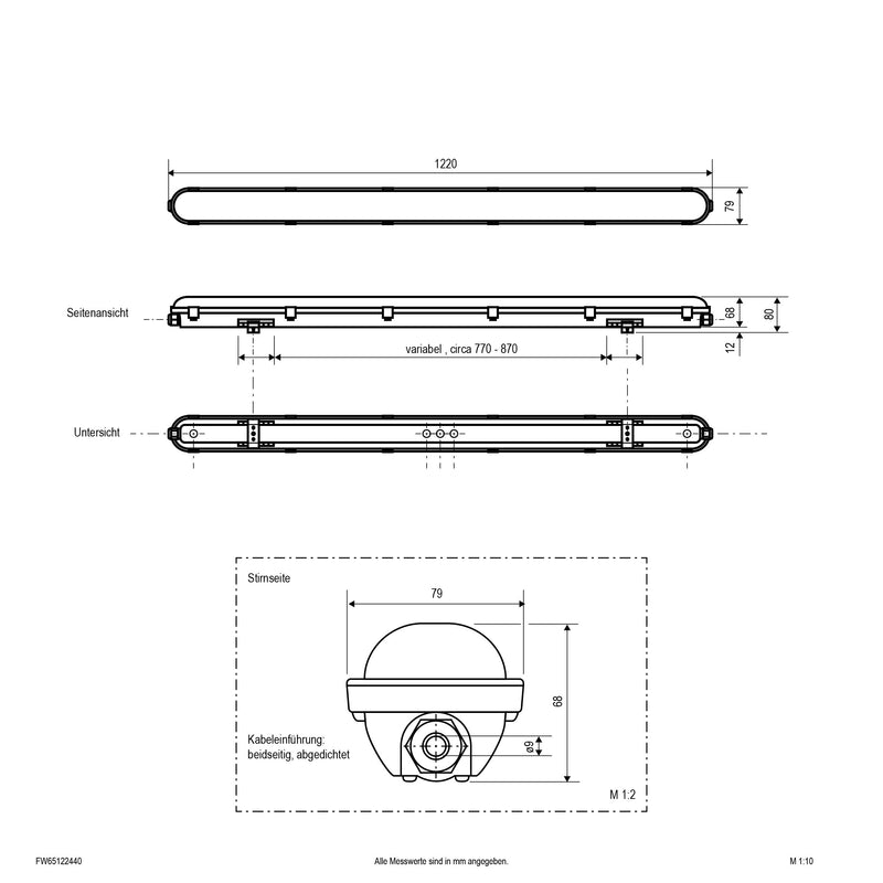 EVN Lichttechnik - Decken-/Wandleuchte LED-Anbauleuchte FW65122440 ML