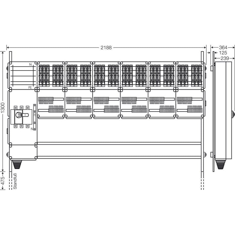 Hensel - Verteilerschrank für Energieversorgung Ladeverteiler Mi EV 11kW 36000 f.36 Ladep. a 11kW