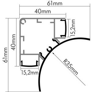 Nobile - Zubehör/Ersatzteile für Lichtschlauch/-band Alu Eck-Profil 2m 5011150002 Abdeckung transp.