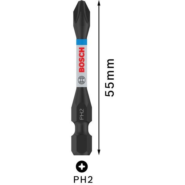 Bosch - Bit-Set PRO Phillips Impact Bit, 2608522520VE(2) PH2, 55 mm, 2-tlg