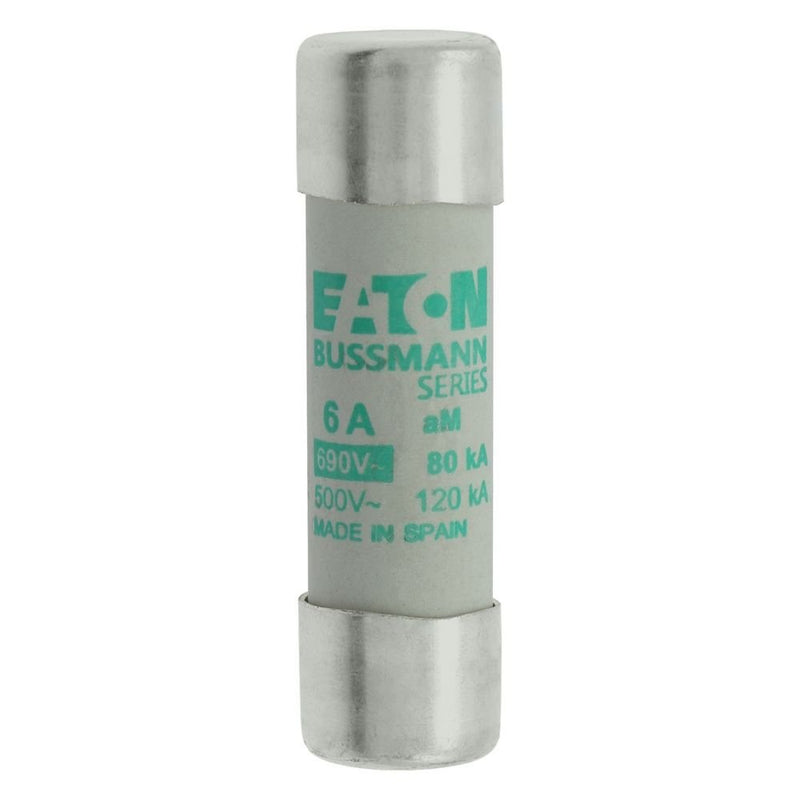 Eaton - Zylindrische Sicherung Sicherungseinsatz Nieders. CYLINDRICA#C14M6 6A AC 690V 80kA − 10 Stück
