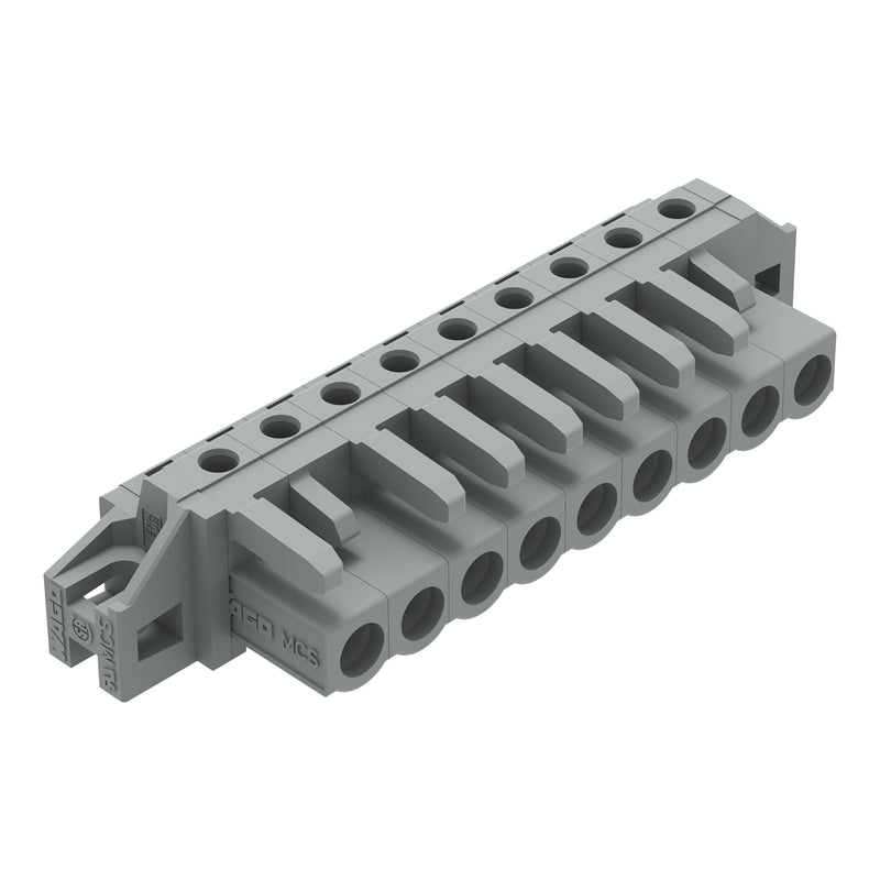 WAGO - Leiterplattensteckverbinder THT-Federleiste abgewink. 232-239/031-000 Rastermaß 5mm,grau − 25 Stück