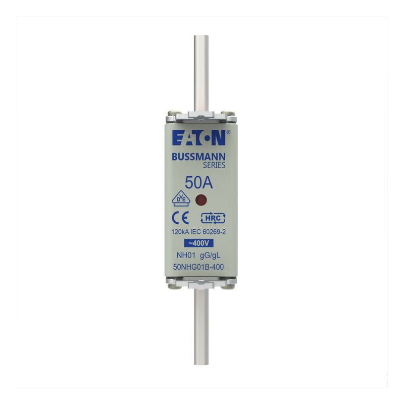 Eaton - Messersicherung Sicherungseinsatz Nieders. 50NHG01B-400 50A AC 400V 120kA − 3 Stück