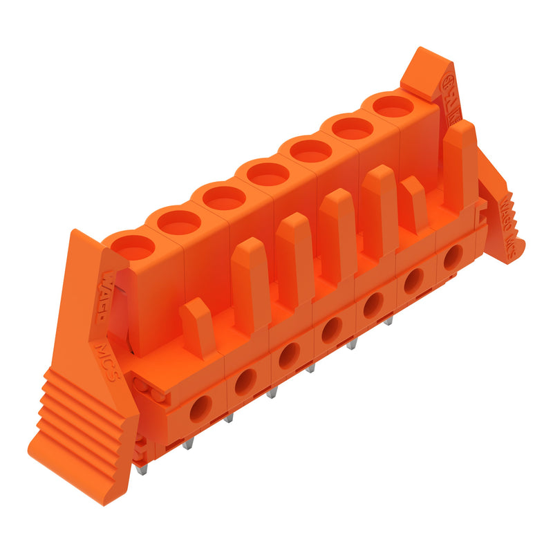 WAGO - Leiterplattensteckverbinder THT-Federleiste gerade 232-167/039-000 Maß 5,08mm,orange − 50 Stück