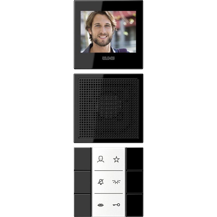 Jung - Innenstation für Türkommunikation Video-Innenstation SI VI LS 627 SW BSF+Folie+Kabel