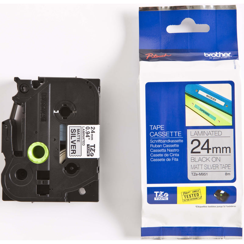 Brother - Schriftband Schriftbandkassette TZe-M951 si./metallic schwarz