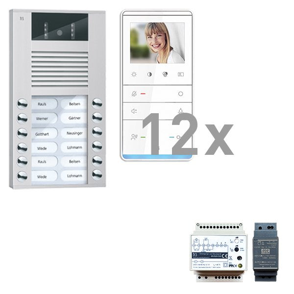 TCS Tür Control - Türsprech-Set Videosprechanlgenset color PVE16120-0010 12 Tasten AP,Freispr