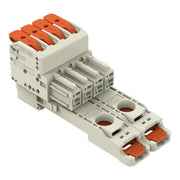 WAGO GmbH & Co. KG - Ein- und mehrpolige Klemmenleiste 1-Leiter-Federleiste 831-1104/306-000 Push-inCAGECLAMP,lgr − 6 Stück