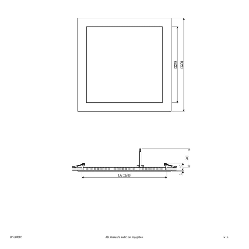 EVN Lichttechnik - Decken-/Wandleuchte LED-Einbauleuchte LPQ303502 3000K