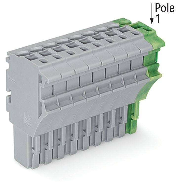 WAGO - Ein- und mehrpolige Klemmenleiste 1-Leiter-Federleiste 2022-109/000-036 4 mm²,gr/gn-ge − 50 Stück