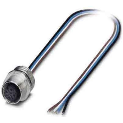 Phoenix Contact - Rundsteckverbinder, feldkonfektionierbar (Industriesteckverbinder) Einbaubuchse M12 SACC-E-M12FS-4CON-PG mit 0,5m Litze