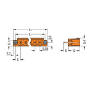 WAGO - Leiterplattensteckverbinder THT-Stiftleiste Lötstift 231-334/108-000 1,0x1,0,gerade,or − 100 Stück