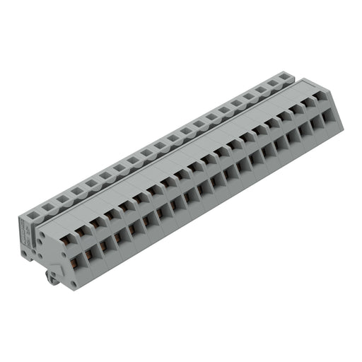 WAGO - Kabelsteckverbinder für Leiterplattensteckverbinder 1-Leiter Federleiste 731-520/008-000 CAGECLAMP 2,5mm²,gr − 10 Stück