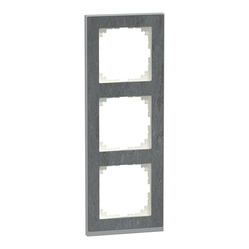Merten - Abdeckrahmen Decor-Rahmen 3-fach MEG4030-3669 Schiefer/aluminium