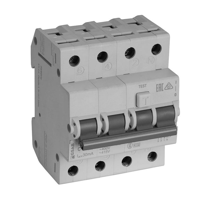 GSAB Elektrotechnik - CEE-Steckdosen-Kombination (IEC 60309) FI-LS-Kombination FILS4C3230 C32 3pol+N 30mA