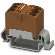 Phoenix Contact - Durchgangs-Reihenklemme Verteilerblock PTFIX 6X4-NS35A BN waager, 0,2-6qmm br − 10 Stück