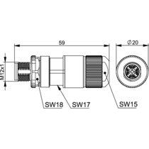 Telegärtner - Modularer Steckverbinder STX M12x1 KS X-kod. 100007499 Cat.6A Kabelverbind. − 10 Stück