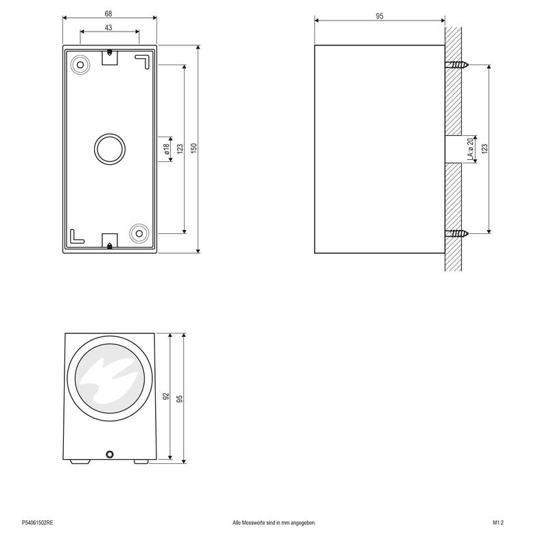 EVN Lichttechnik - Decken-/Wandleuchte P-LED Wandanbauleuchte P54061502RE IP54 230V 3000K