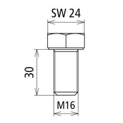 DEHN - Zubehör/Ersatzteile für Erdung und Blitzschutz Sechskantschraube D SKS M16X30 V2A M16x30mm NIRO A4-70