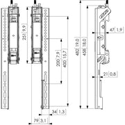 Vogels - Halterung für Audio-/Videosysteme Adapterstrips PFS3504 sw 482 mm