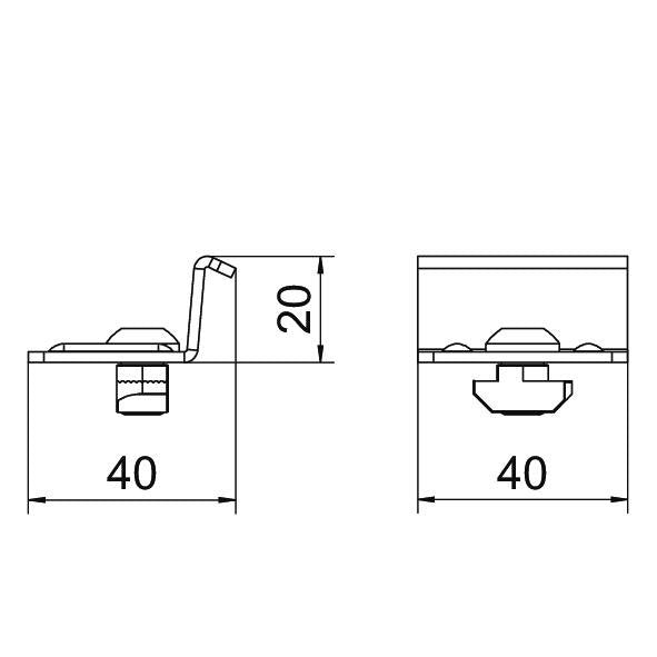OBO Bettermann - Photovoltaik-Verbindungs- und Befestigungselement Kreuzverbinder KV 45 DD 30x40x40 − 20 Stück