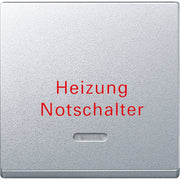 Merten - Abdeckung/Bedienelement für Installationsschalterprogramme Wippe Kontr.Fenster alu 431860 Aufdruck Heizung