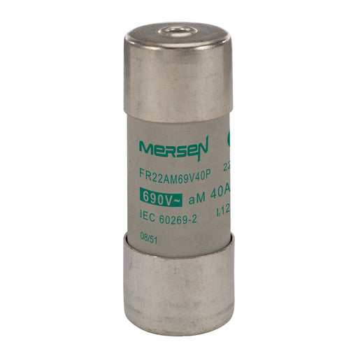 Mersen - Zylindrische Sicherung Sicherungseinsatz zylindr. FR22AM69V40P aM 22x58 40A − 10 Stück