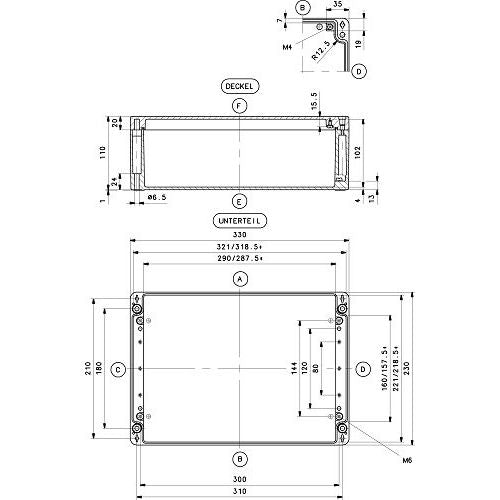 Bernstein - Leergehäuse Aluminiumgehäuse GEH.CA-380 330x230x110mm