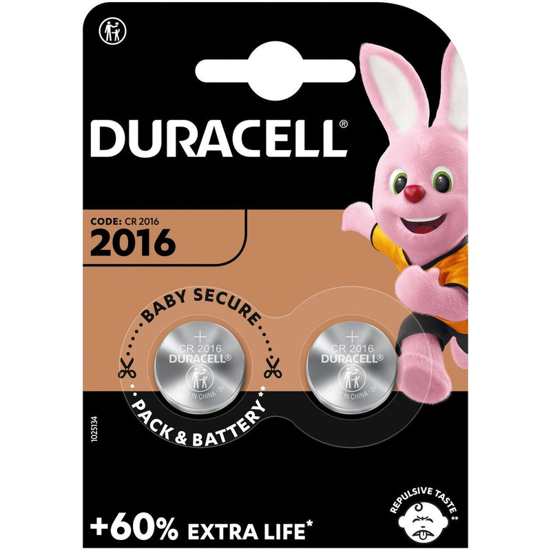 Hückmann - Batterie Knopfzelle Lithium 3V D2016-B2 (Bli.2) CR2016 Duracell